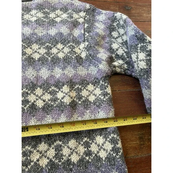 Vintage 90s St. John's Bay Womens Fair isle Sweater Cardigan Zip Sz Large - Picture 8 of 9